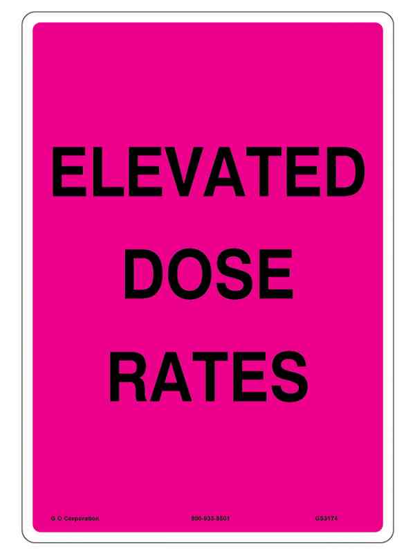 Elevated Dose Rates Sign GO Corp